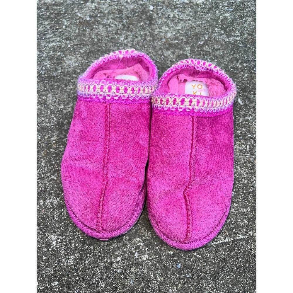 Yoki Kids Slip-On Slippers with Contrast Knit Cuff size 11 S000189